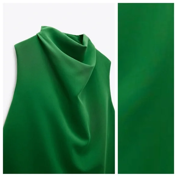 Zara Green Blouse with Elegant Design - Picture 5 of 10